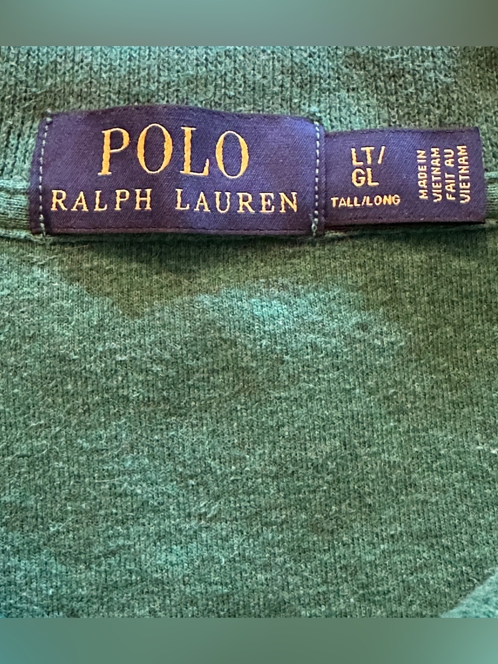 Polo by Ralph Lauren Men's Green Half-Zip Fleece Pullover LT Large Tall - Picture 3 of 15